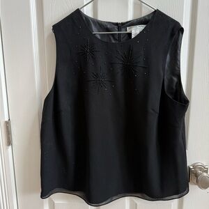 Adrianna Papell Black Embellished Blouse